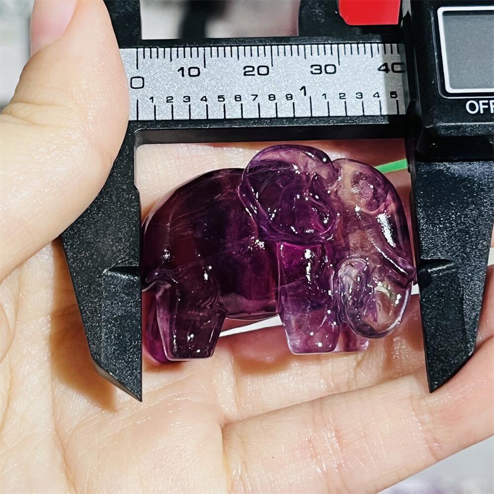 Art Craft Elephant - 2PCS Elefante de Cristal Fluorita Colorido