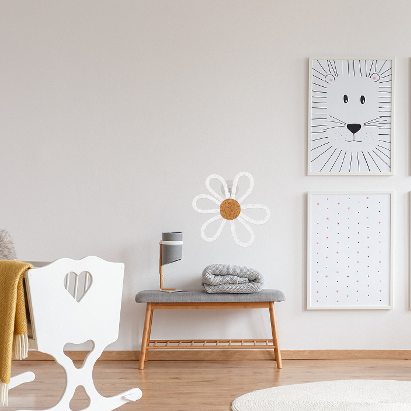Art And Craft For Nursery - Decoração de parede com margaridas tecidas,