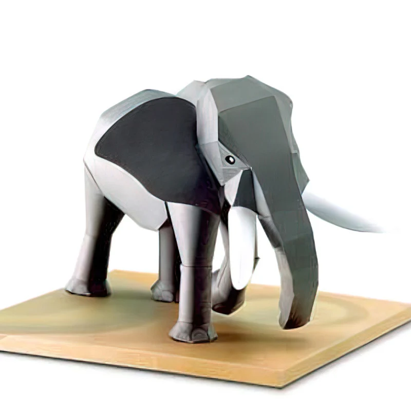 Art Craft With Cardboard - Elefante africano origami arte mini modelo