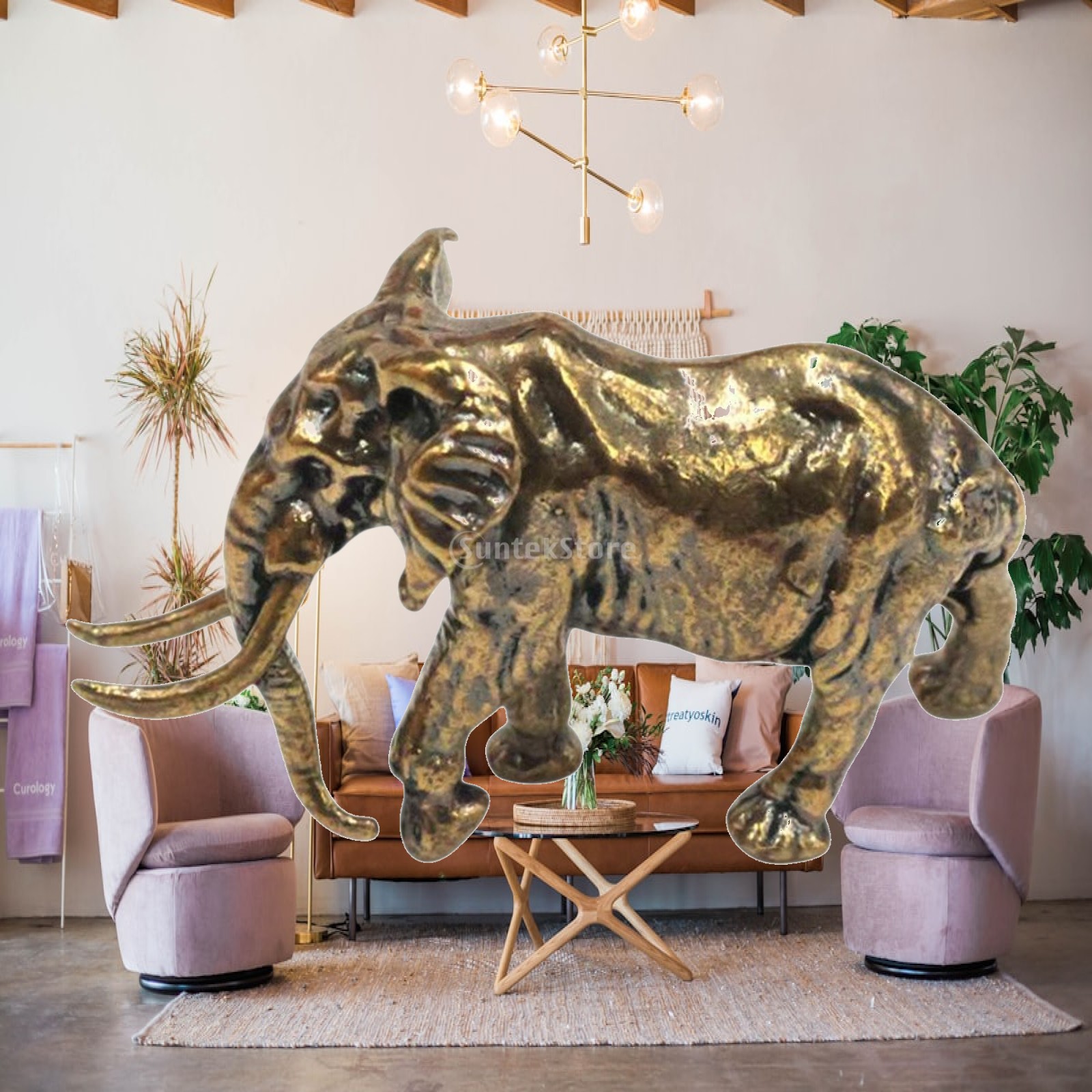 Art Craft Elephant - Ornamento de Elefante em Latão, Artesanato