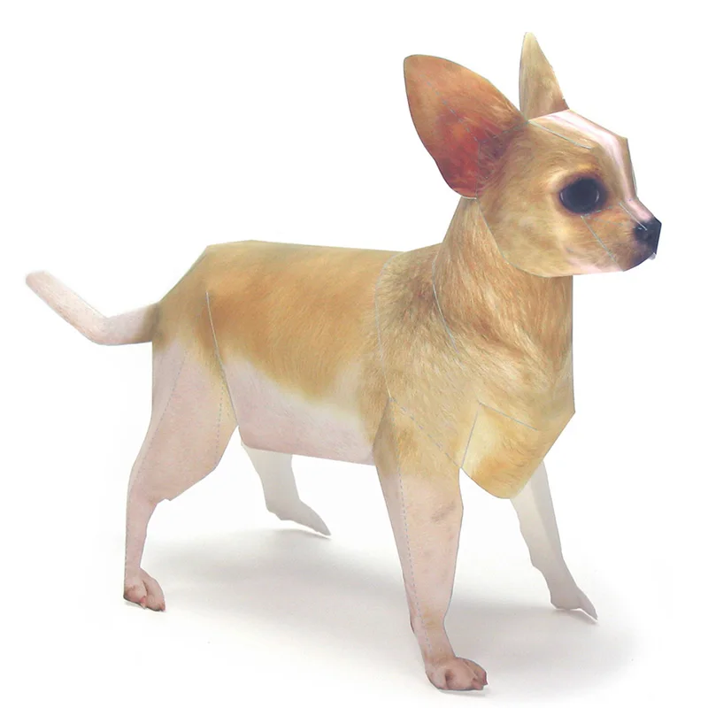 Art Craft With Cardboard - Chihuahua cão origami arte pet modelo
