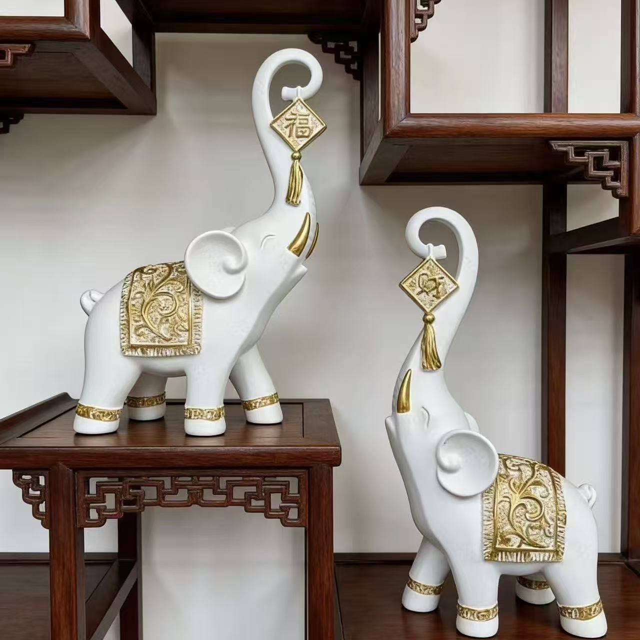 Art Craft Elephant - Um Par de Estatuetas de Elefante