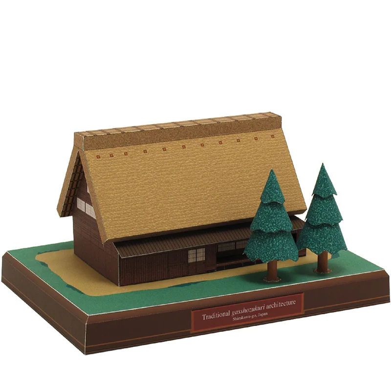 Art Craft With Cardboard - Japão cottage gasshozukuri mini modelo de