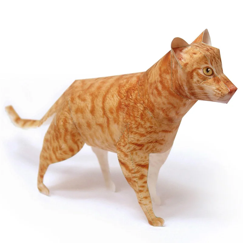 Art Craft With Cardboard - Ocicat gato laranja tabby origami arte