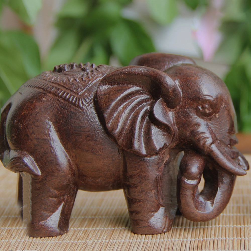 Art Craft Elephant - Escultura De Elefante De Madeira Para
