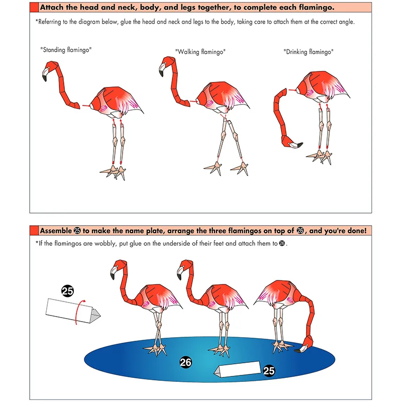 Flamingo caribe dobrável três  - Art Craft With Cardboard avaliação e preço
