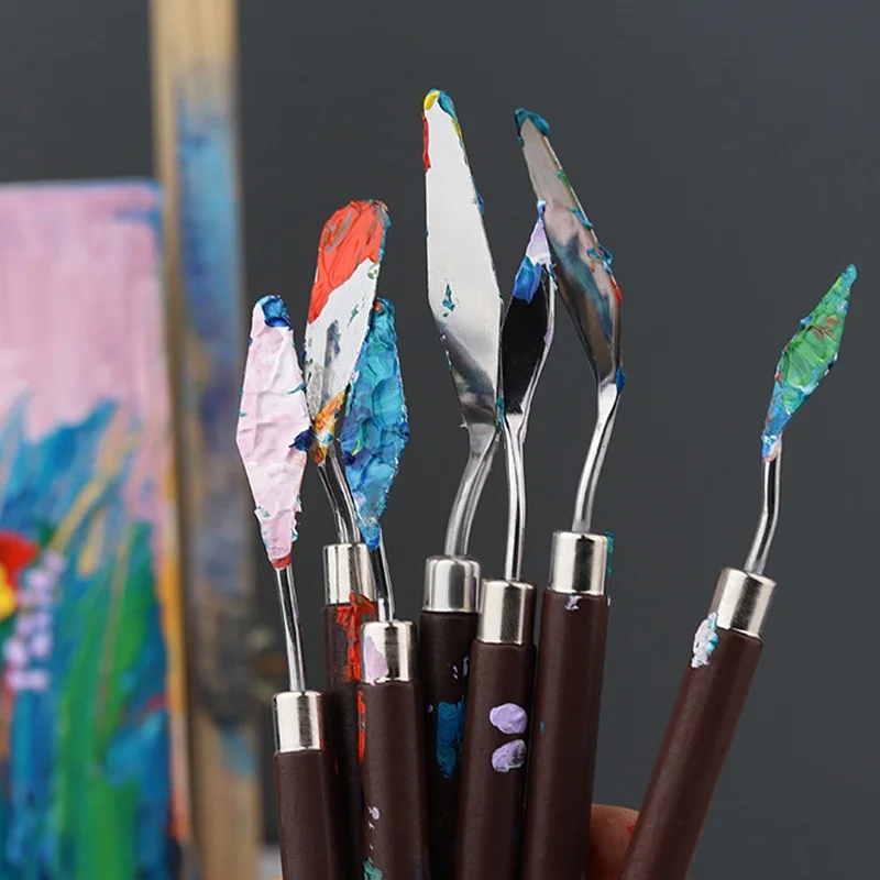5/7 pçs conjunto arte pintura  - Painting Knife Palette avaliação e preço