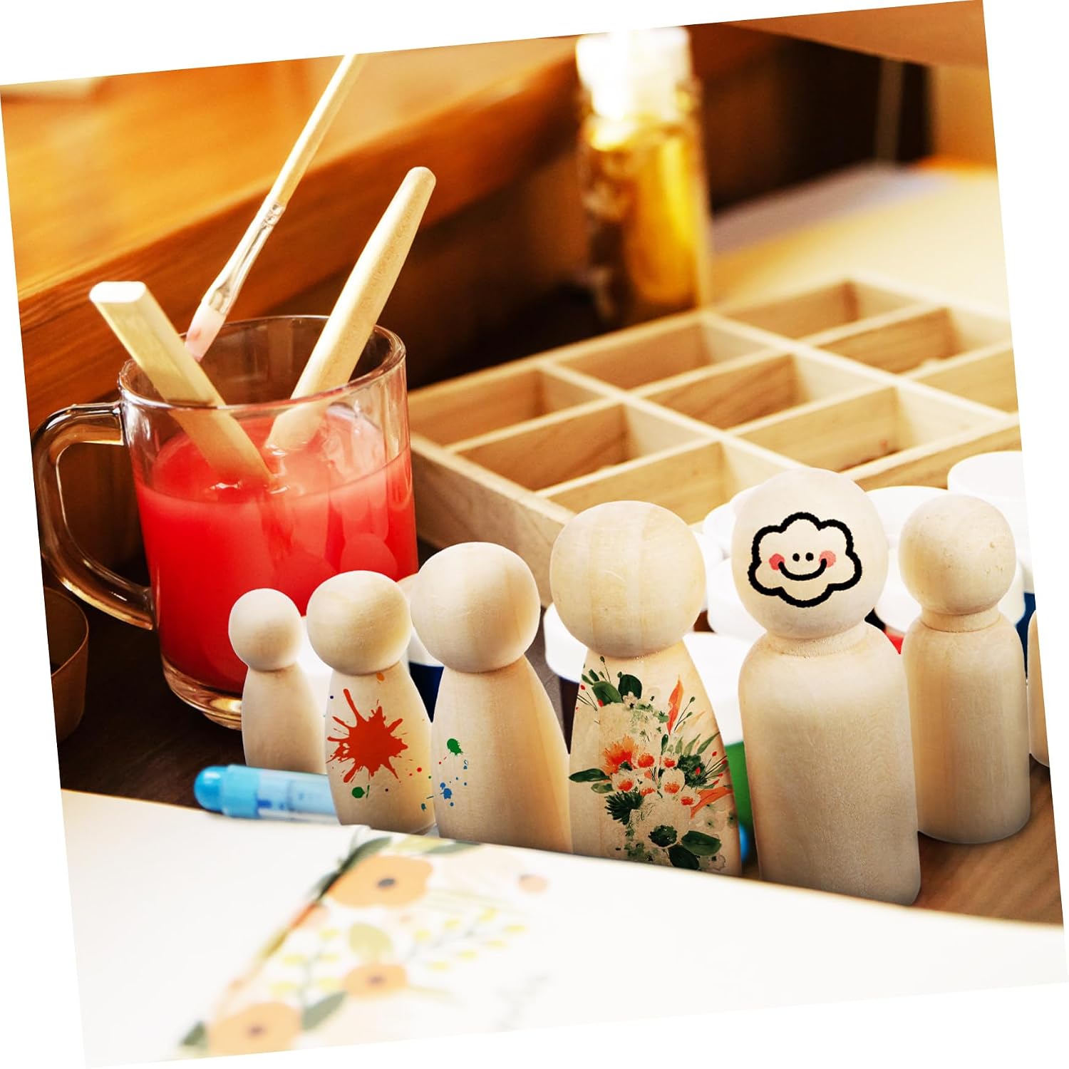 10 peças de bonecos de madeira - Art And Craft For Nursery avaliação e preço