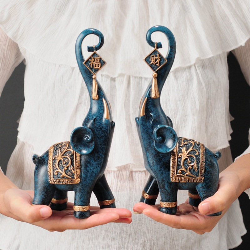 Um Par de Estatuetas de Elefan - Art Craft Elephant avaliação e preço