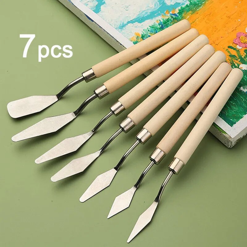 7 pçs de aço inoxidável paleta - Painting Knife Palette avaliação e preço